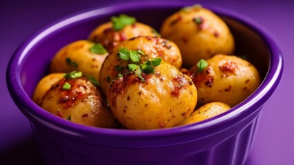 Wall Mural -  Deliciously seasoned potatoes ready to be savored