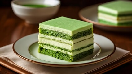 Sticker -  Deliciously layered green cake ready to be savored