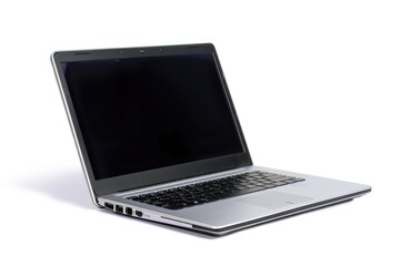 Poster - A laptop computer sitting on a white surface, ready for use