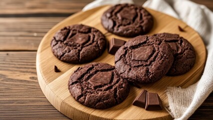 Wall Mural -  Deliciously decadent chocolate chip cookies ready to be savored