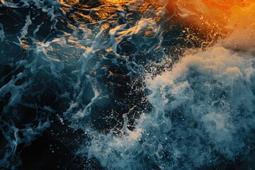 Wall Mural - a shot of the ocean's surface with rolling waves, ideal for use in scenes about calmness or tranquil
