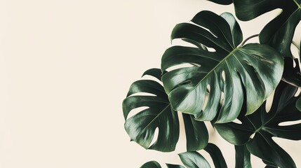 Wall Mural - Lush Monstera Leaves in Detailed View