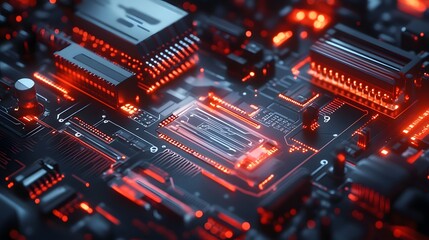 Abstract circuit board futuristic technology processing background. 