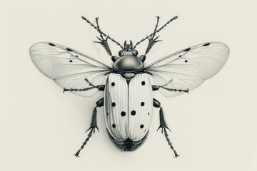 Sticker - Simple illustration of an insect in monochrome tones