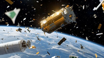 Space Debris Orbiting Earth   Environmental Hazard