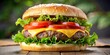 © suchetpong - Grilled hamburger sandwich with cheese, lettuce, tomato