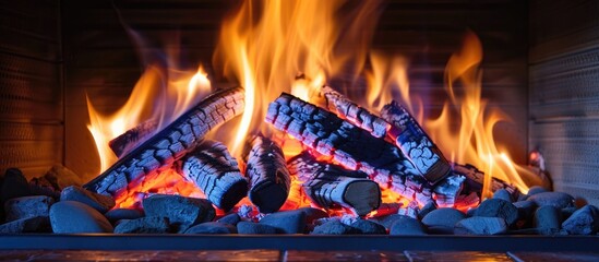 Canvas Print - Fire And Flame From A Fireplace