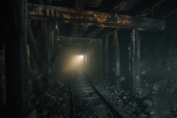 Poster - A dark tunnel with a light at the end