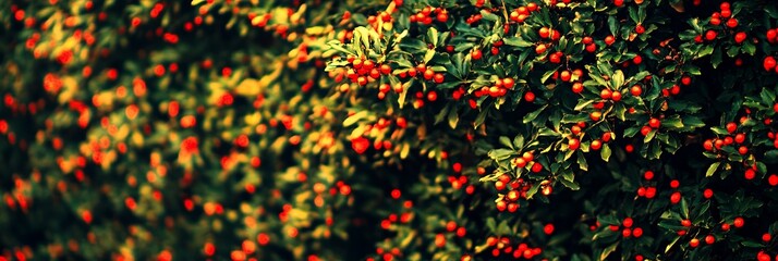 Sticker - Close-up of a bush full of red berries.