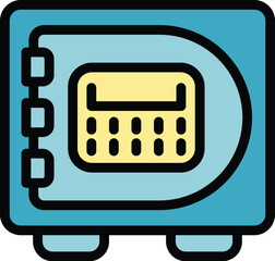 Poster - This icon features a blue safe, emphasizing security and protection of valuables