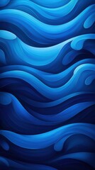 Poster - Abstract ocean wave pattern in blue tones