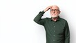 © PrusarooYakk - Confused elderly man with glasses, white background