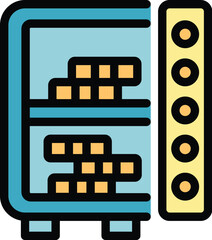 Poster - Open bank vault storing stacks of gold bars on shelves, financial security concept
