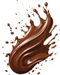 © Vector Brush - Dynamic Chocolate Splash with Droplets and Swirling Shapes