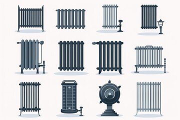 Wall Mural - Radiator collection with different types and styles