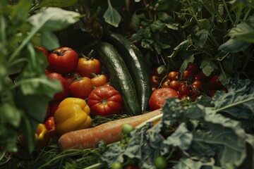 Wall Mural - Fresh vegetables, garden harvest, kitchen prep