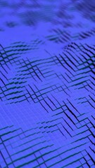  - Motion design abstract background with blue wavy texture, top view, seamless loop. Animation. Volumetric wave-like movement of cubes.