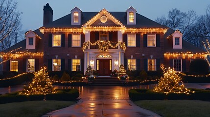 Beautiful home decorated for christmas