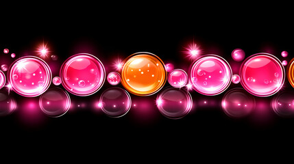 Aufkleber - Colorful glowing orbs illuminated against a dark background, creating a vibrant visual effect at night