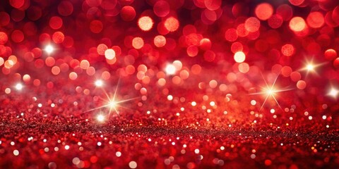 Red holiday abstract light bokeh and glitter background, Christmas, abstract, holiday, red, light, bokeh, glitter