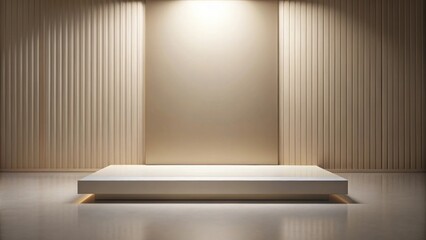 Empty room platform with minimalist background for product presentation and object display