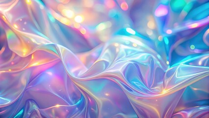 Wall Mural - abstract star holographic background with a blurred glowing pastel gradient effect, stars, holograph