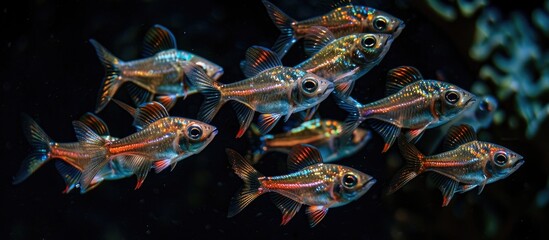 Canvas Print - A School Of Cardinalfish Apogon Imberbis