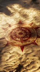 Red Transmutation Circle Drawn on Desert Sand