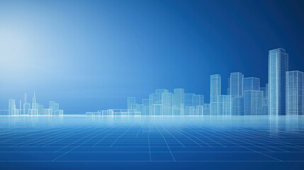 Poster - Animated Blueprint of a Futuristic Smart City