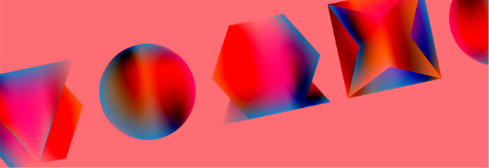 Aufkleber - Neon color geometric shapes square triangle circle abstract background. Vector Illustration For Wallpaper, Banner, Background, Card, Book Illustration, landing page