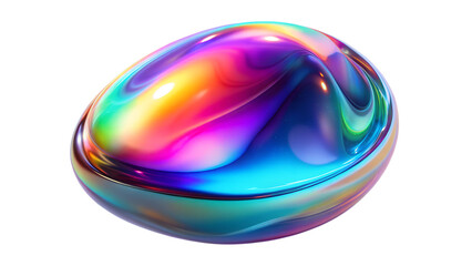 Wall Mural - colorful abstract swirl shape with vibrant hues on a transparent or white isolated background.