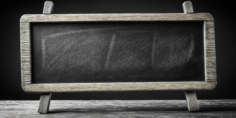 Aufkleber - A rustic wooden chalkboard on a stand with an empty surface for adding text or drawings