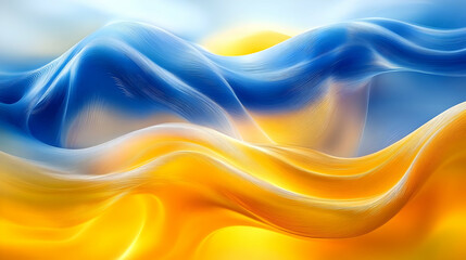 Abstract Wavy Blue and Yellow Design