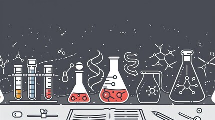 Wall Mural - an organic chemistry set with beakers