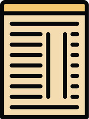 Poster - Simple icon of a document representing a report being filled out, with blank spaces for information
