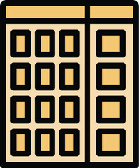 Poster - Simple stylized drawing representing a multi storey building facade with many windows