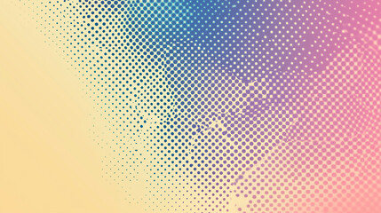 Poster - Colorful Halftone Dots Gradient Texture With Yellow Blue Pink Shades