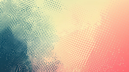 Poster - Vibrant Halftone Pattern With Yellow Pink Blue Gradient