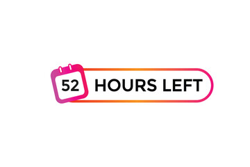 52 hours left, icon, stile, timer, countdown, clock, time,  background, template, 52 hours left, countdown, sticker, left banner, business, sale, label button
