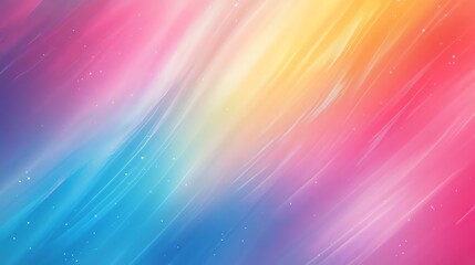 Sticker - Abstract background with a gradient of pink, blue, orange, and yellow, with diagonal lines and sparkles.