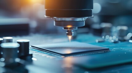 Poster - Close-Up of Semiconductor Production in Clean Environment