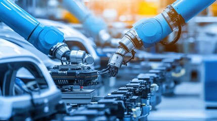 Poster - Automated Car Assembly Line with Robotic Arms
