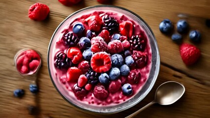 Sticker -  Fresh berries and yogurt a healthy and delicious treat