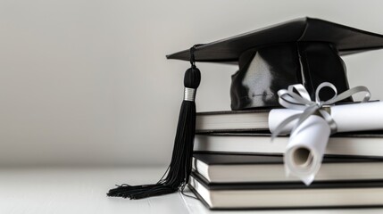 Wall Mural - Graduation Cap, Diploma, and Books