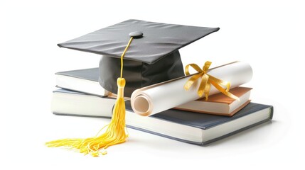 Poster - Graduation Cap, Diploma and Books