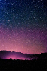 HD beautiful star background for phone, pink and purple universe landscape and starry night sky digital 3d illustration for phone wallpaper