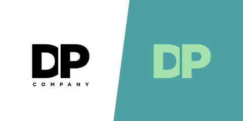 Poster - Letter D and P, DP logo design template. Minimal monogram initial based logotype.