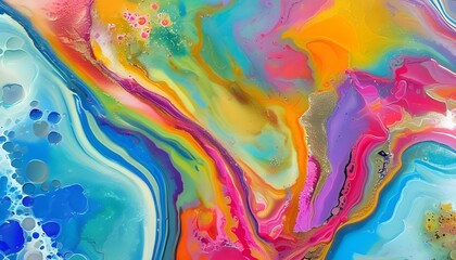 Canvas Print - Vibrant Liquid Marble Art with Abstract Swirls and Fluid Patterns