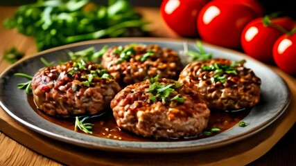 Sticker -  Delicious meatballs with a vibrant sauce ready to be savored