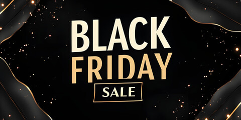 Aufkleber - Black Friday sale banner with bold typography, clean lines, sleek design, monochrome palette, elegant text_00001_